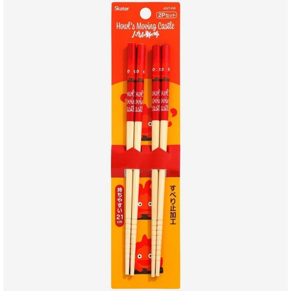 New Calcifer Howl's Moving Castle Chopstick Set of 2 21cm - Picture 1 of 7